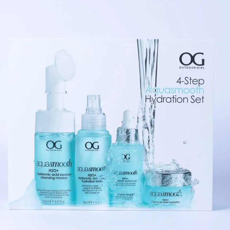Kit de Cuidados Faciais 4 Passos Aquasmooth H2O + Hyaluronic Acid – Outdoor Girl