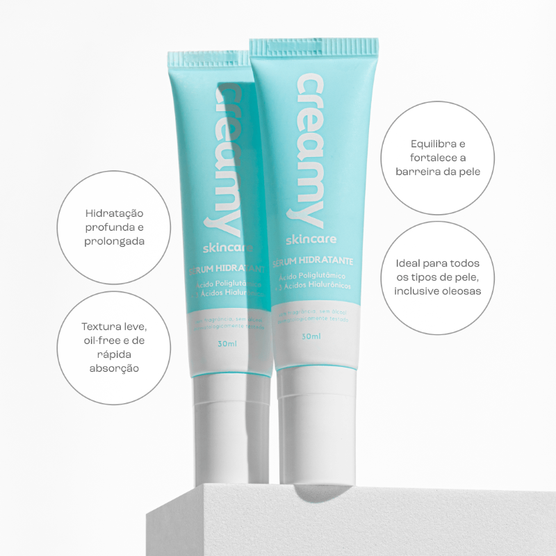 Creamy Skincare Sérum Hidratante Ácido Hialurônico 30ml