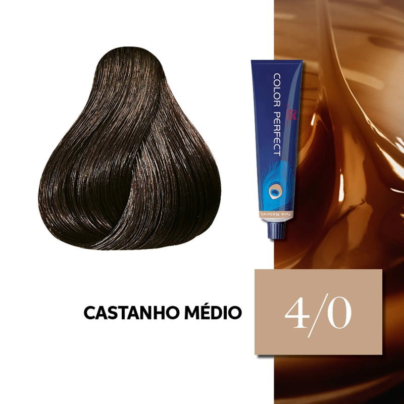 Wella Tintura Color Perfect 4/0 Castanho Médio 60ml