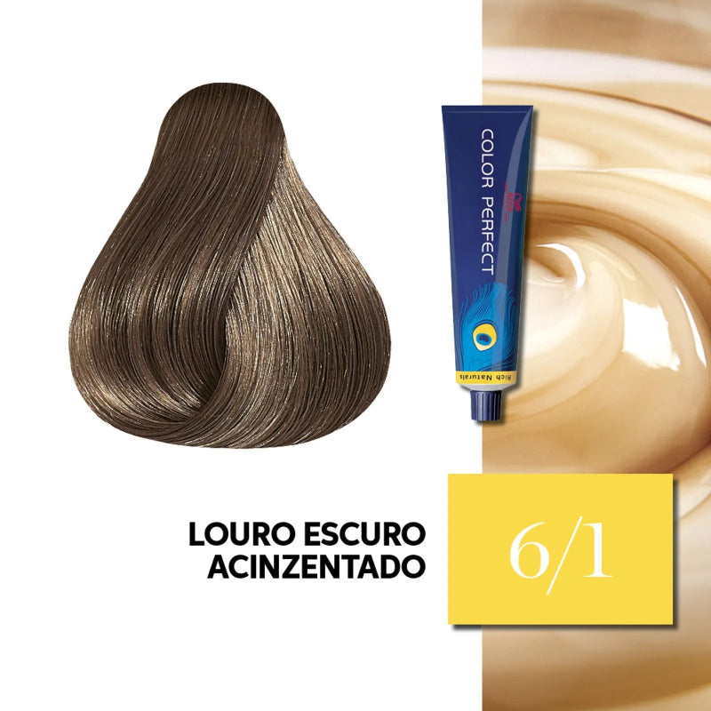 Wella Tintura Color Perfect 6/1 Louro Escuro Acinzentado 60ml
