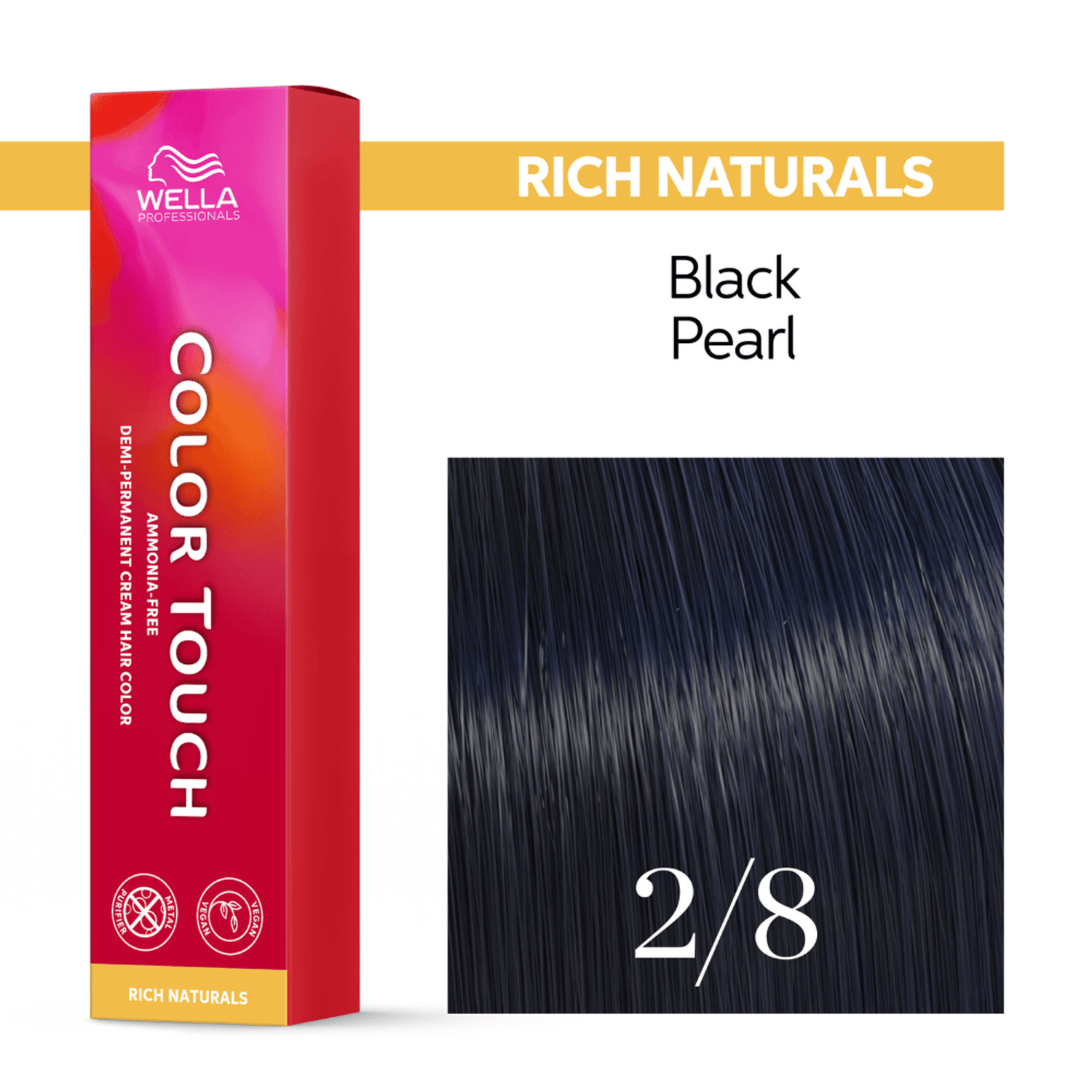 Wella Tintura Color Touch 2/8 Preto Perolado 60G