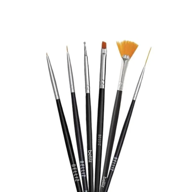Kit De Pincéis Para Decoração De Unhas com 6uni Belliz