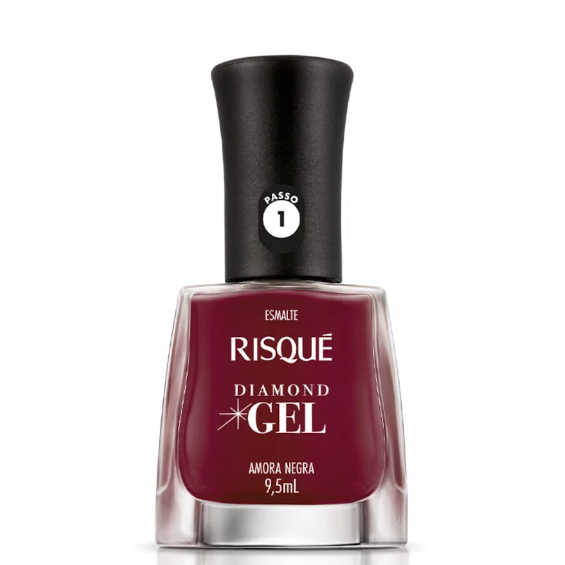 Esmalte Risque Diamond  Gel Amora Negra 9,5ml