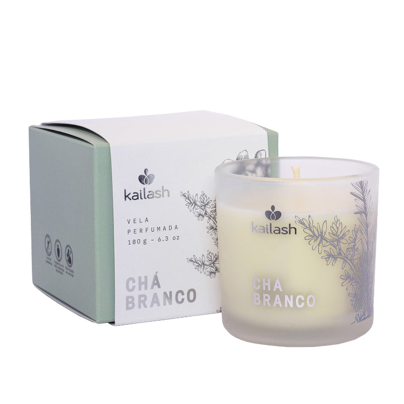 Kailash Vela Perfumada Vegetal 180G -Chá Branco