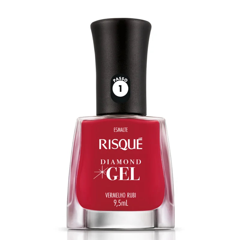 Esmalte Risque Diamond  Gel Vermelho Rubi 9,5ml