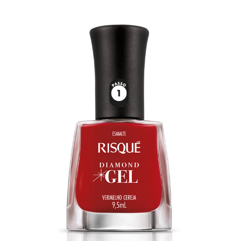 Esmalte Risque Diamond  Gel Vermelho Cereja 9,5ml