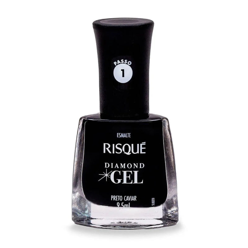 Esmalte Risque Diamond  Gel Preto Caviar 9,5ml