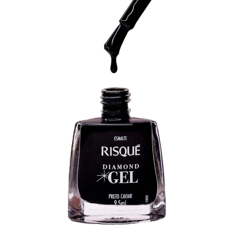 Esmalte Risque Diamond  Gel Preto Caviar 9,5ml