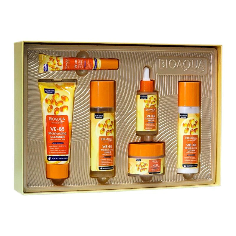 Kit de Cuidados Faciais VE + B5 Multi Effect Nourishing Repair 6 Peças – Bioaqua