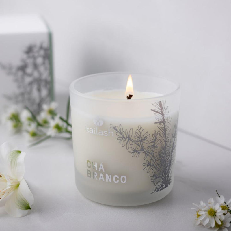 Kailash Vela Perfumada Vegetal 180G -Chá Branco