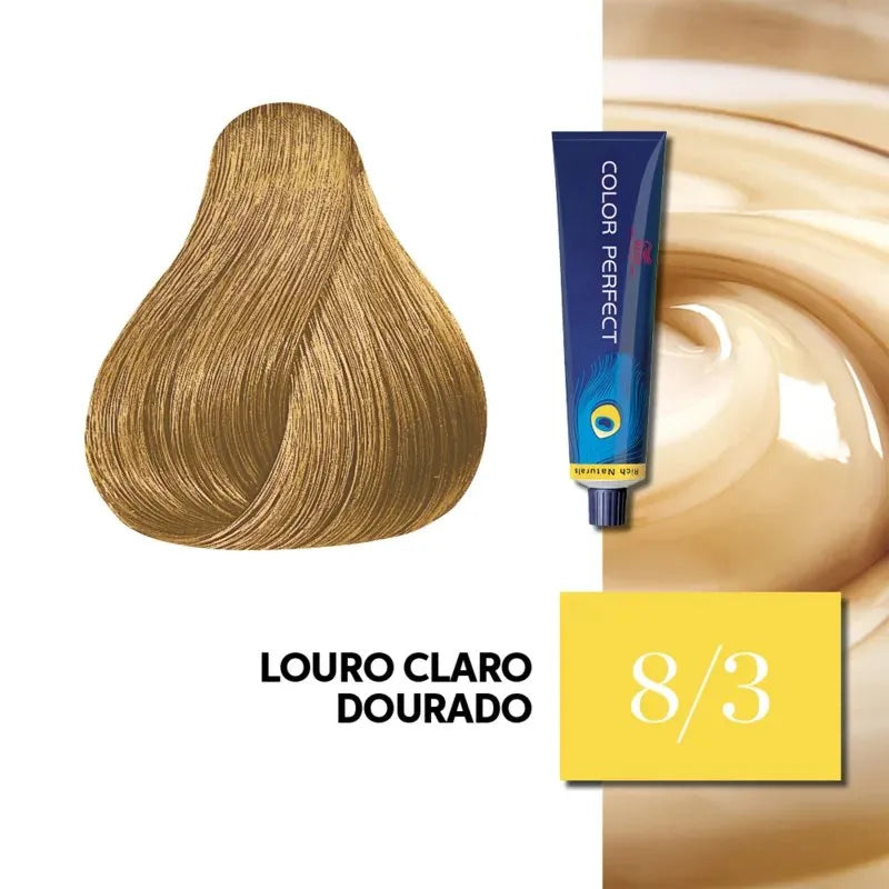 Wella Tintura Color Perfect 8/3 Louro Claro Dourado 60ml