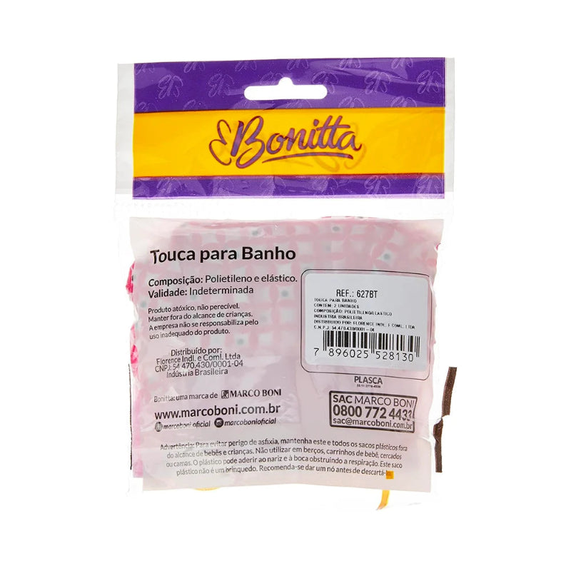 Bonitta Touca Para Banho Com 2 Unidades (Cores Diversas) Ref. 627BT
